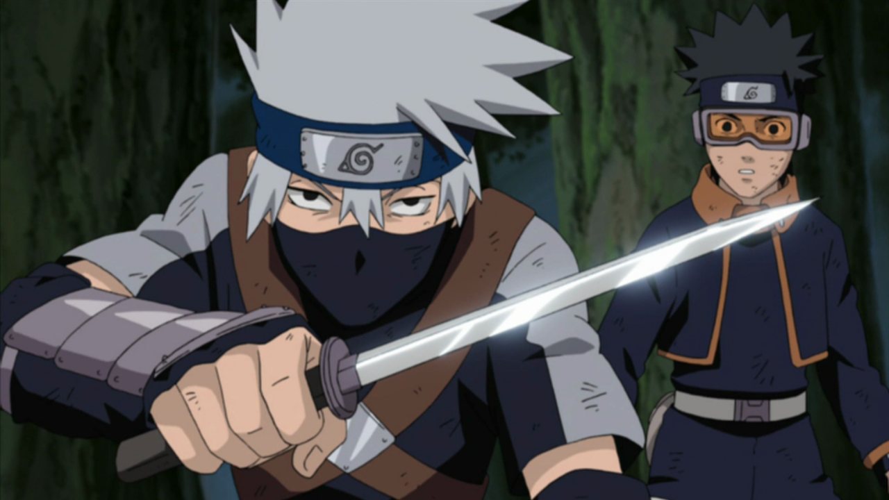 Naruto Shippuden - Kakashi et Obito quand ils étaient des enfants